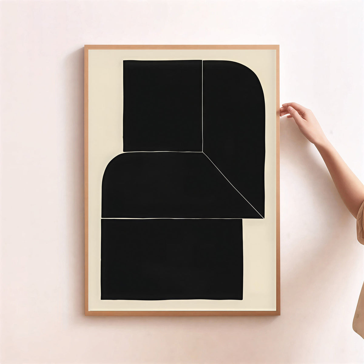 Lámina de arte abstracto minimalista en negro