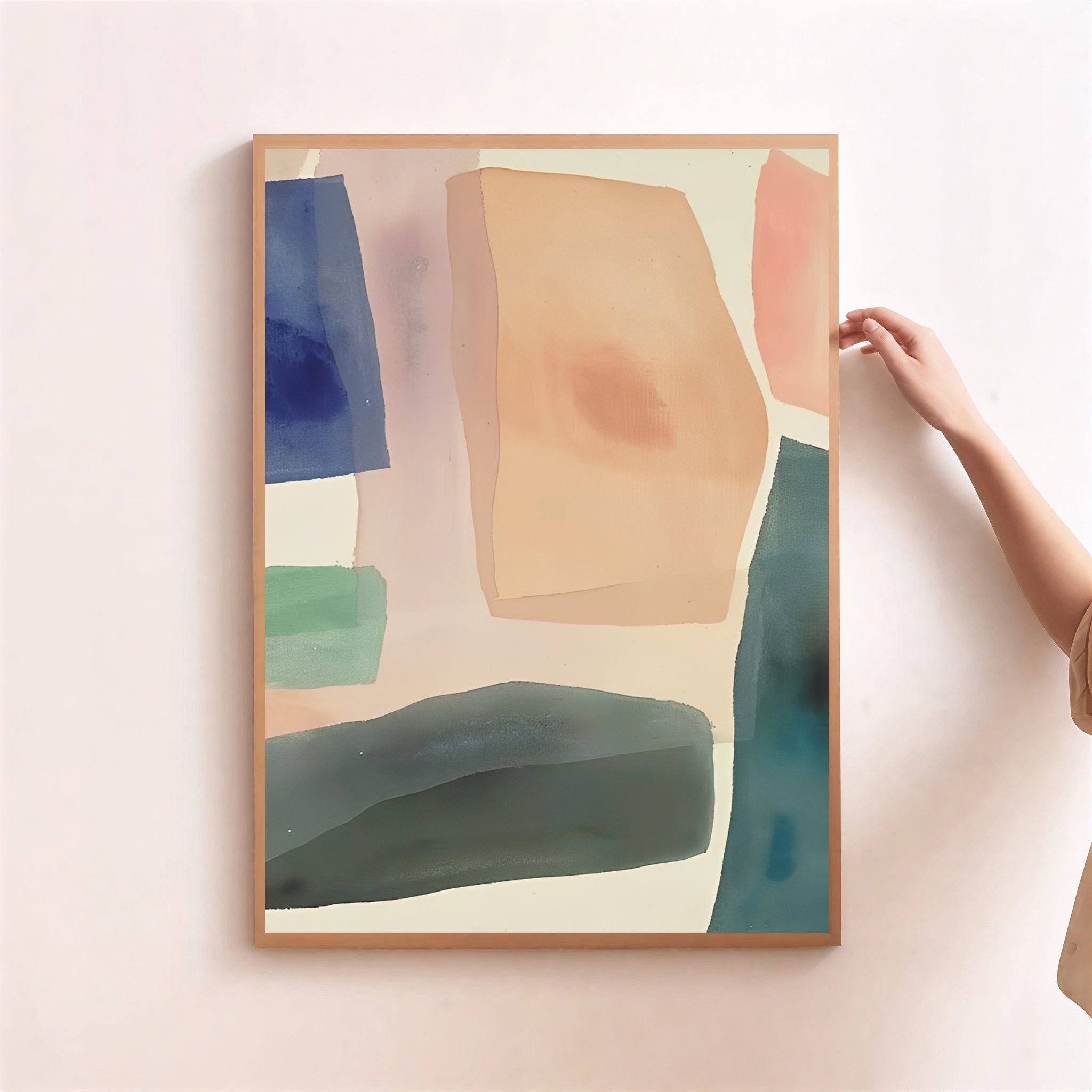 Lámina de arte abstracto moderno en tonos pastel