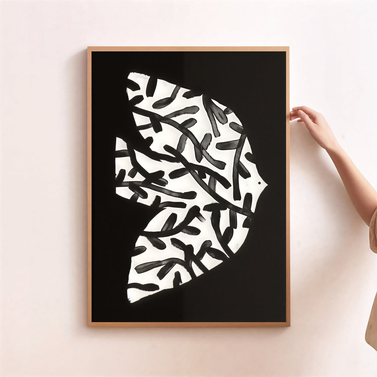 Lámina de arte abstracto en blanco y negro