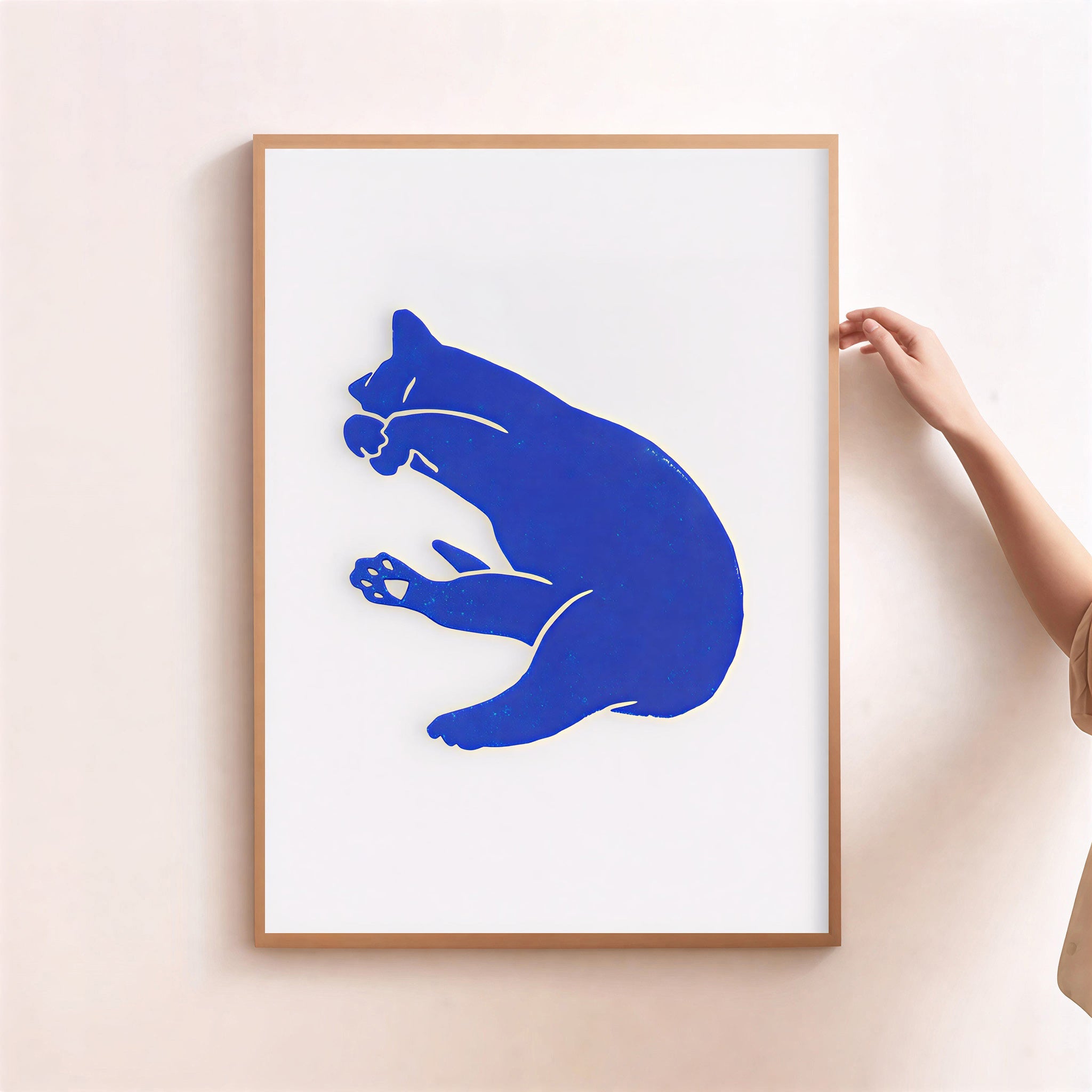 Lámina minimalista de gato azul
