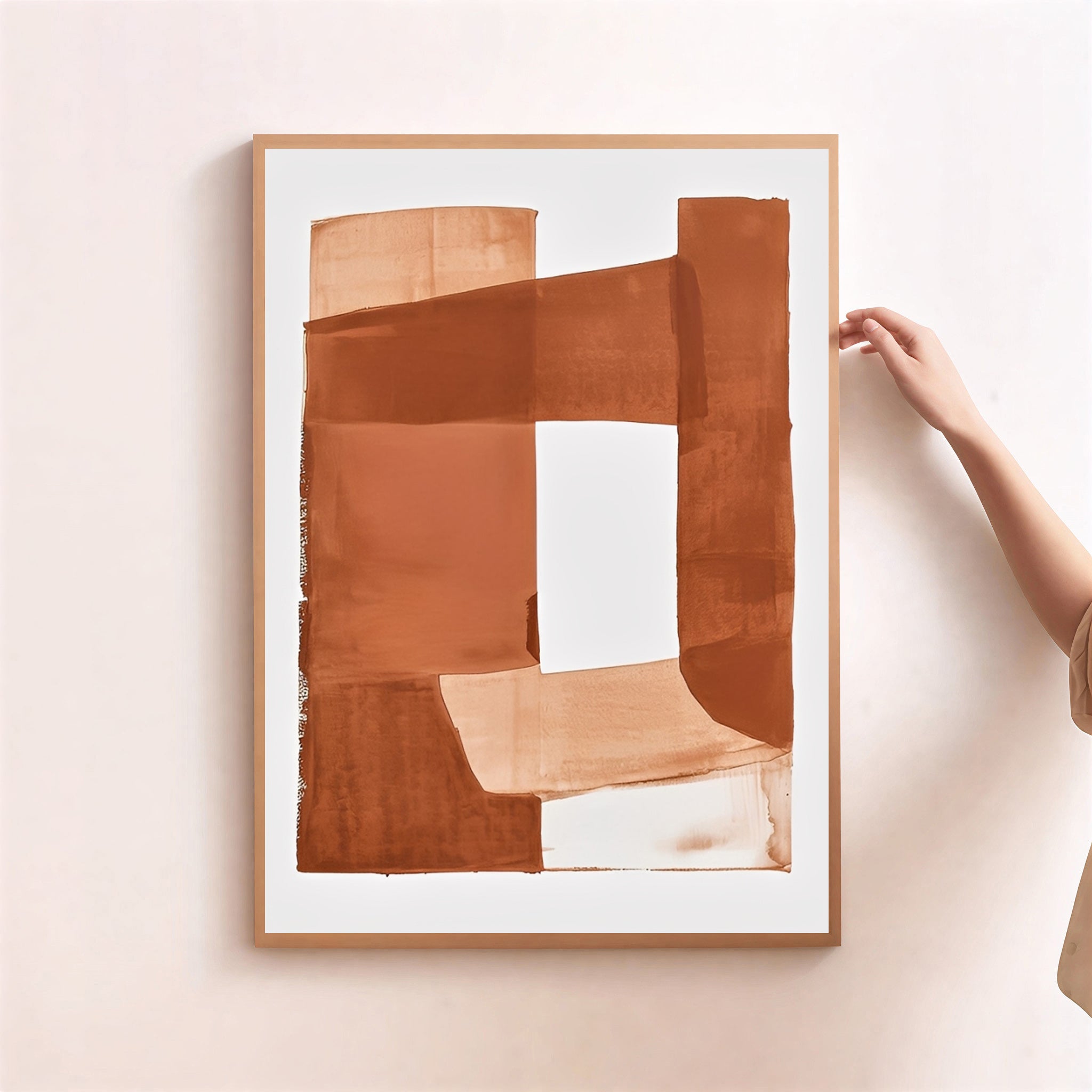 Lámina de arte abstracto en tonos tierra