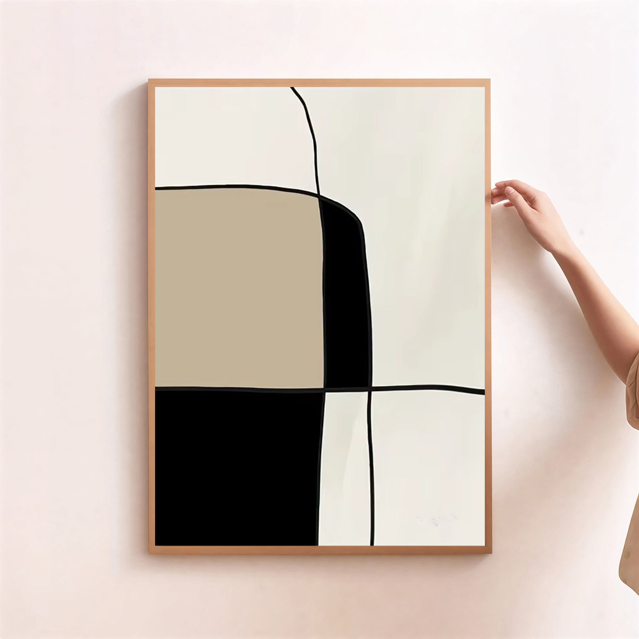 Lámina de arte abstracto en tonos neutros