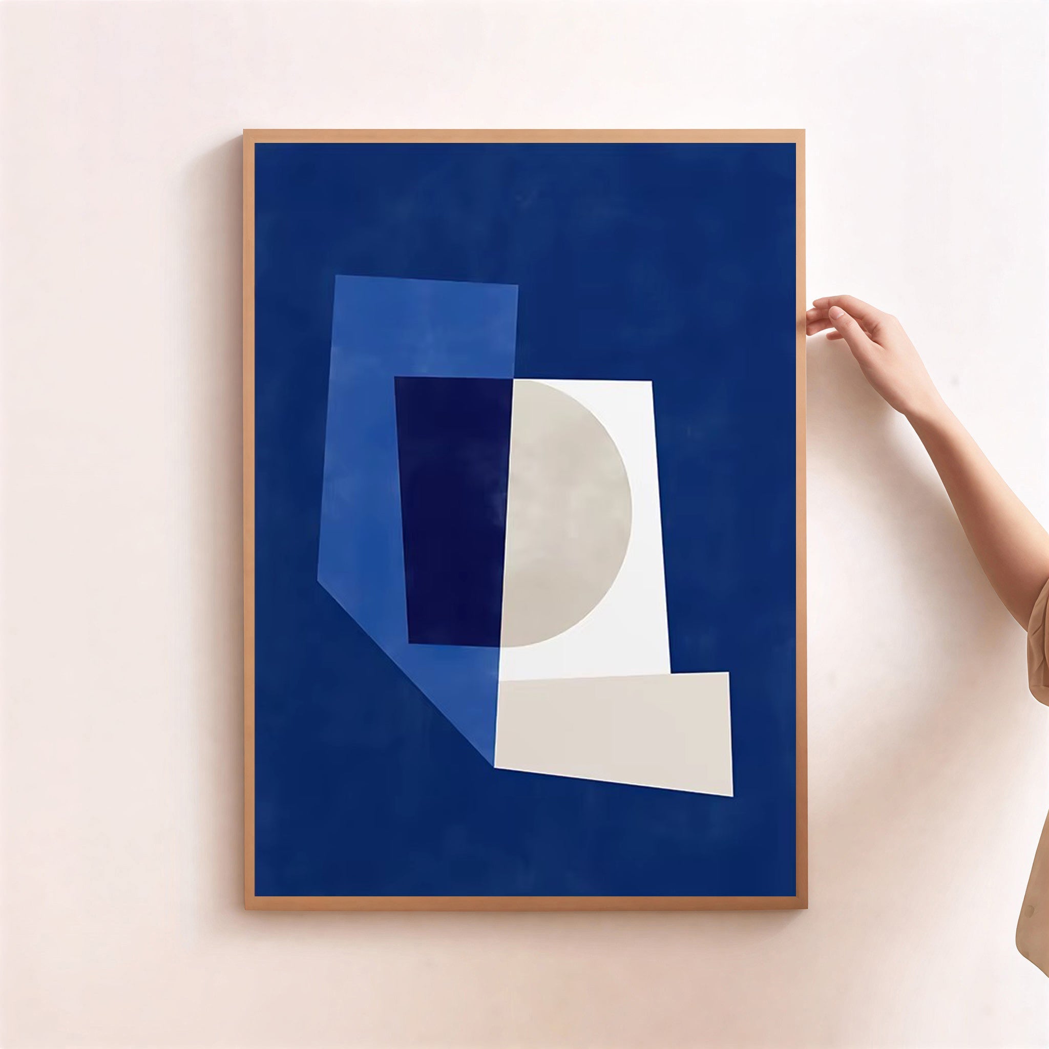 Lámina de arte abstracto geométrico azul
