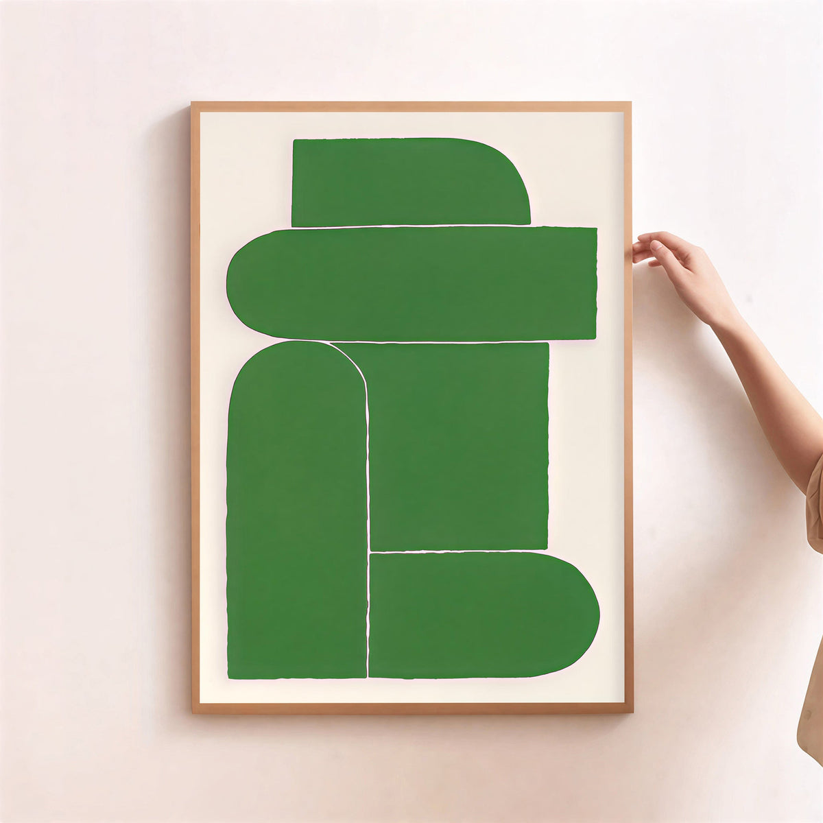 Lámina de arte abstracto moderno en verde