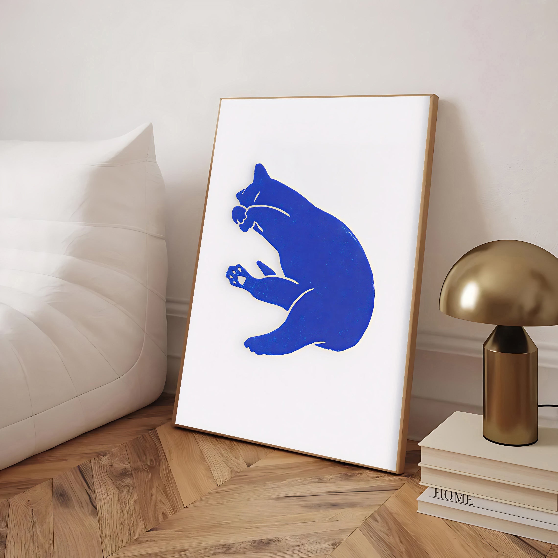 Lámina minimalista de gato azul