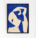 Lámina de desnudo abstracto en azul