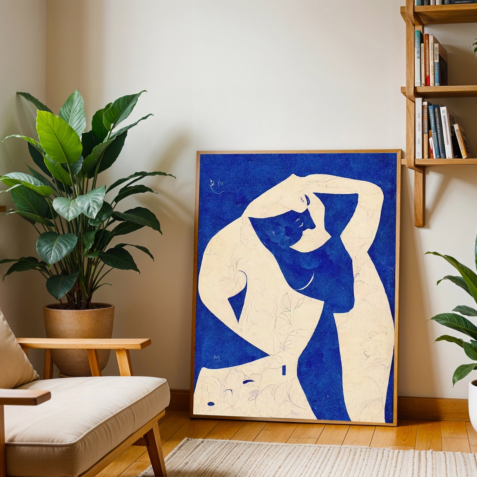 Lámina de desnudo abstracto en azul