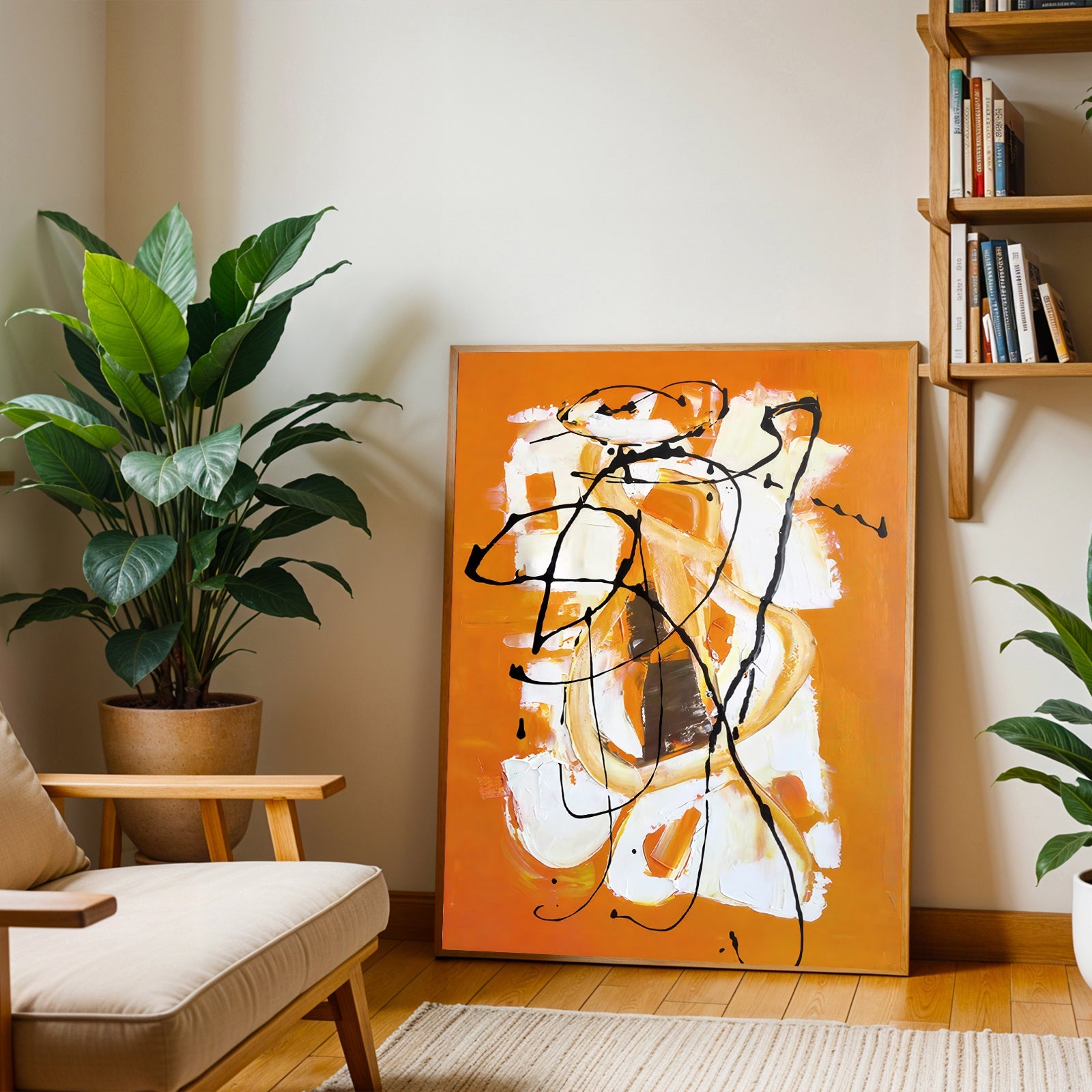 Lámina de arte abstracto naranja