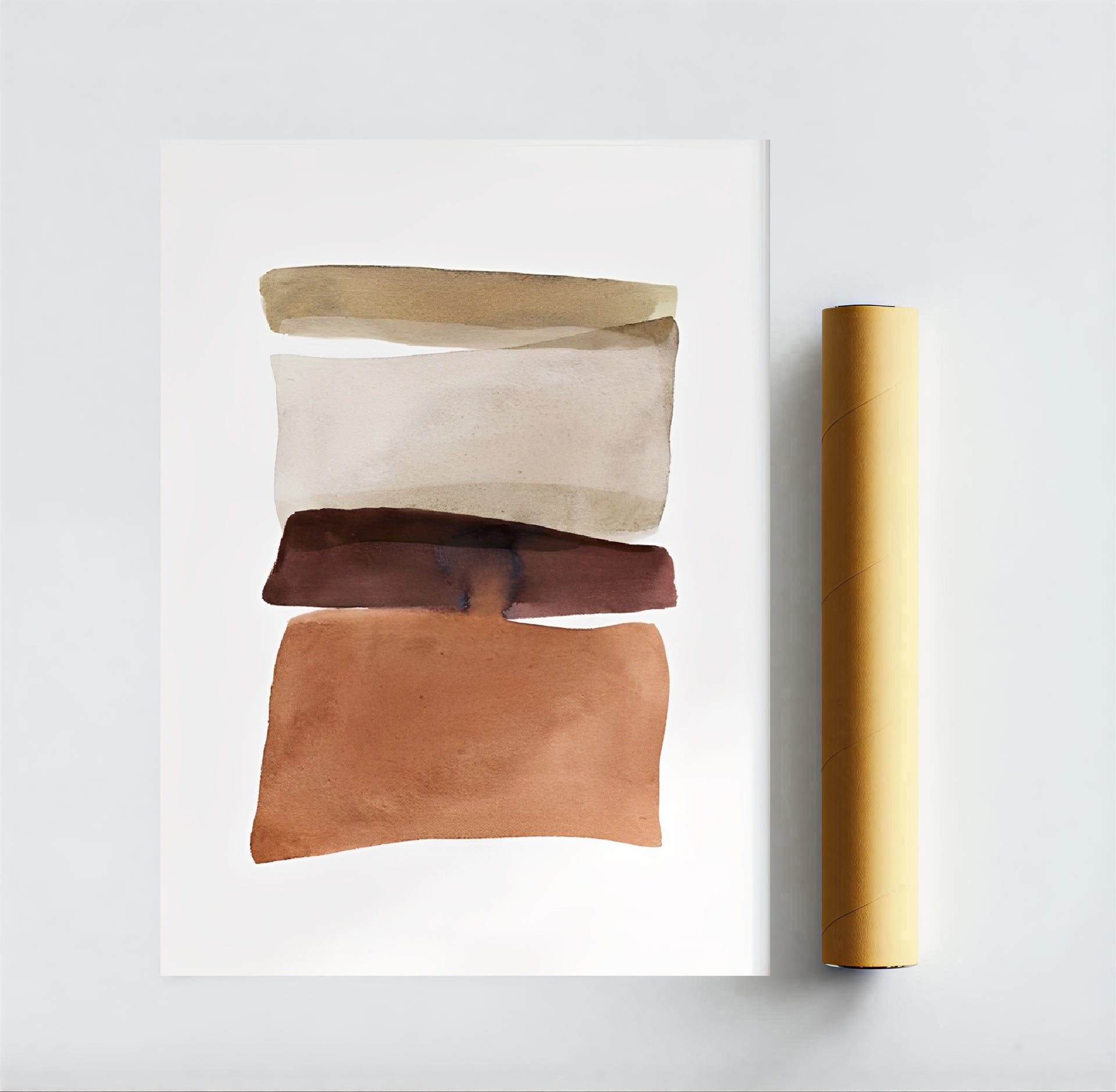 Lámina de arte abstracto en tonos neutros
