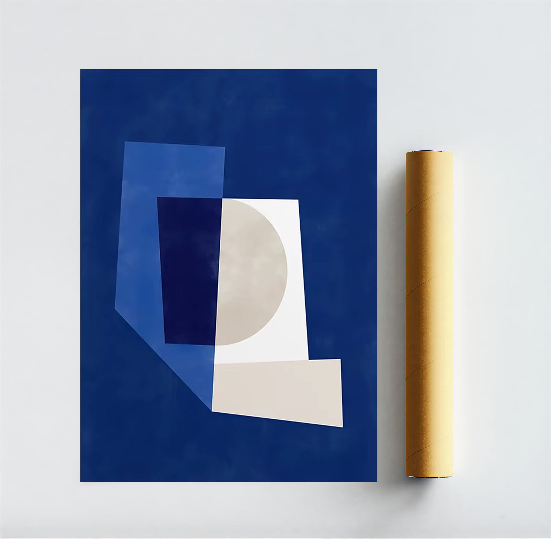 Lámina de arte abstracto geométrico azul