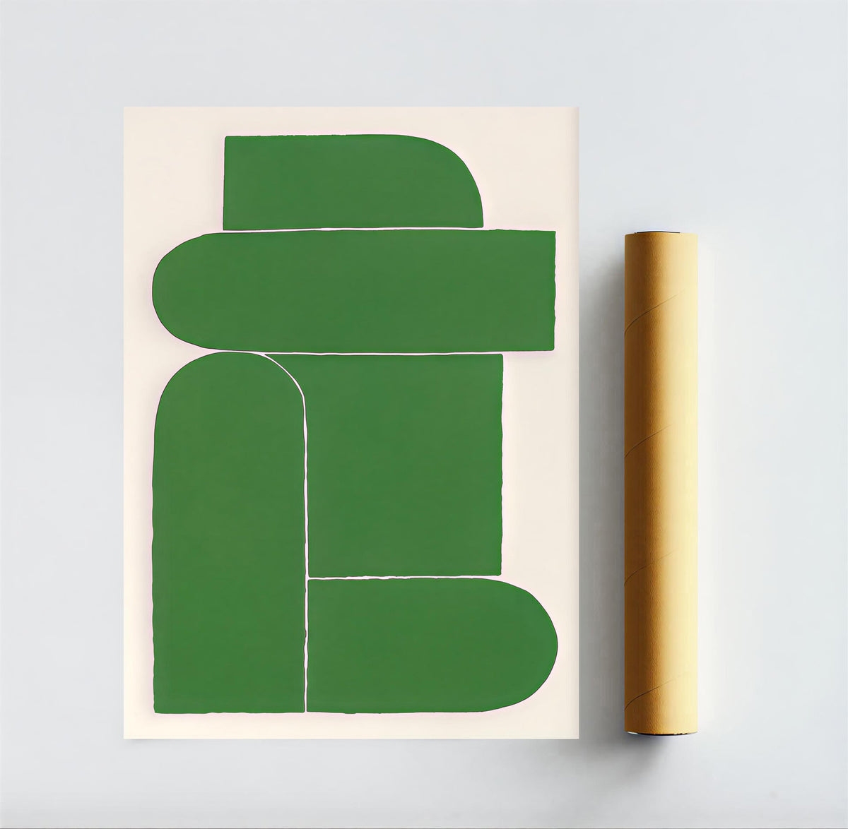 Lámina de arte abstracto moderno en verde
