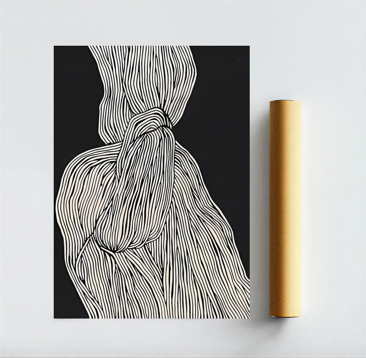 Lámina de arte abstracto en blanco y negro