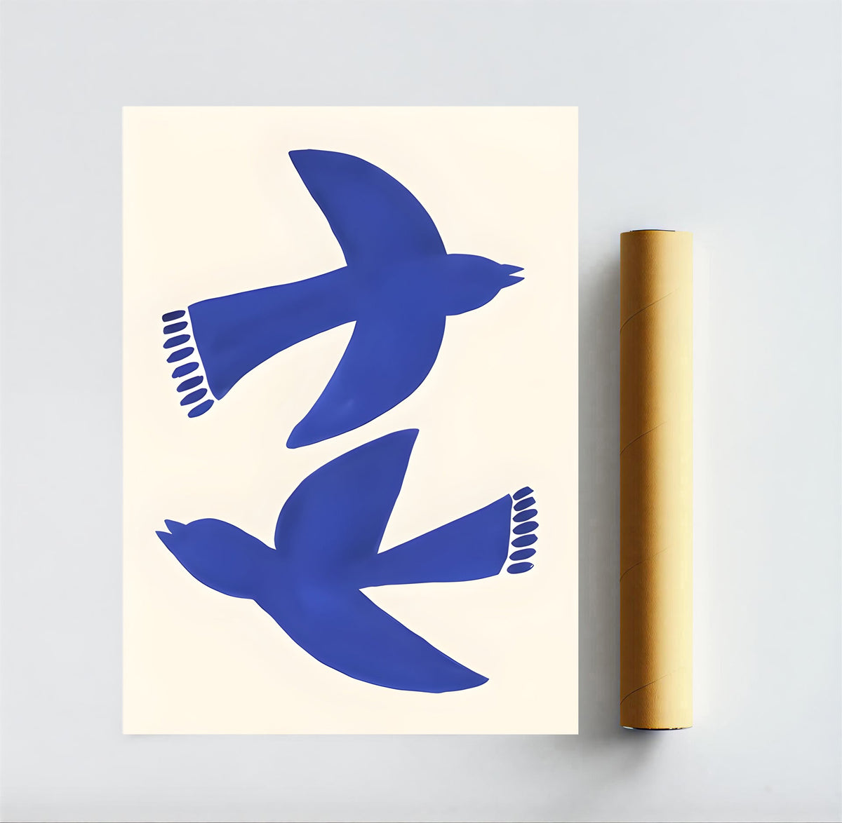 Lámina minimalista de pájaro azul