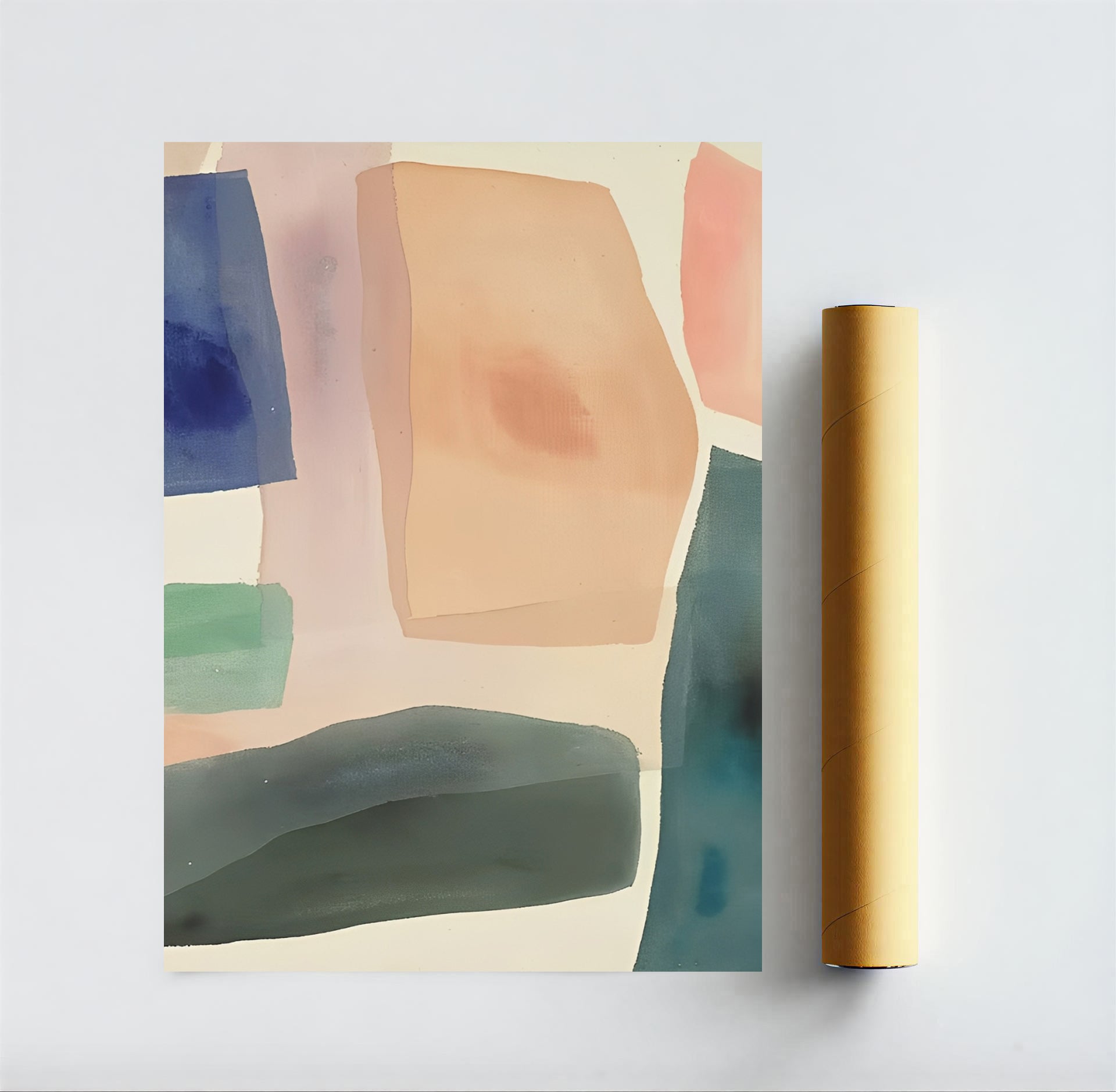 Lámina de arte abstracto moderno en tonos pastel
