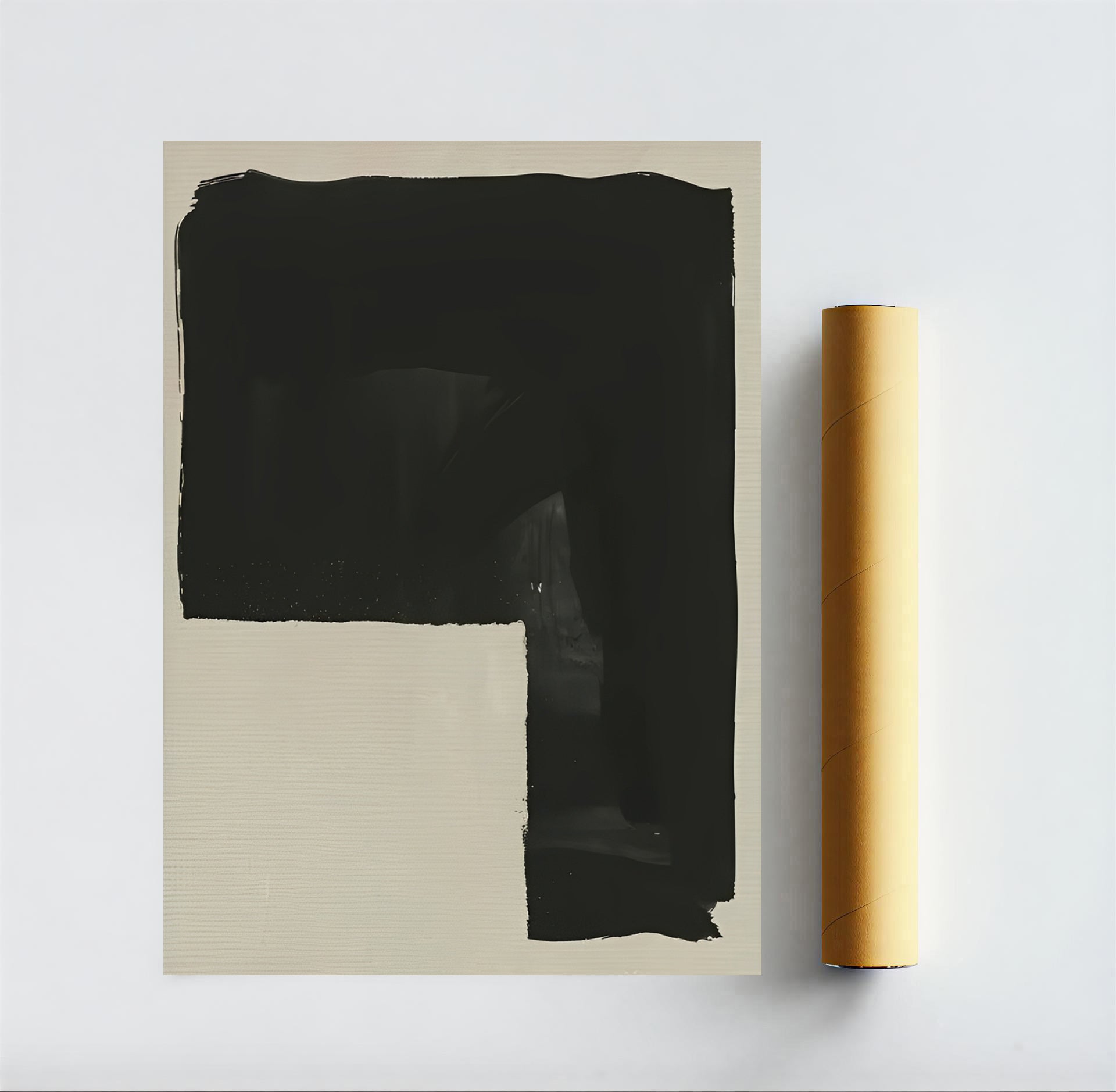 Lámina de arte abstracto minimalista en negro