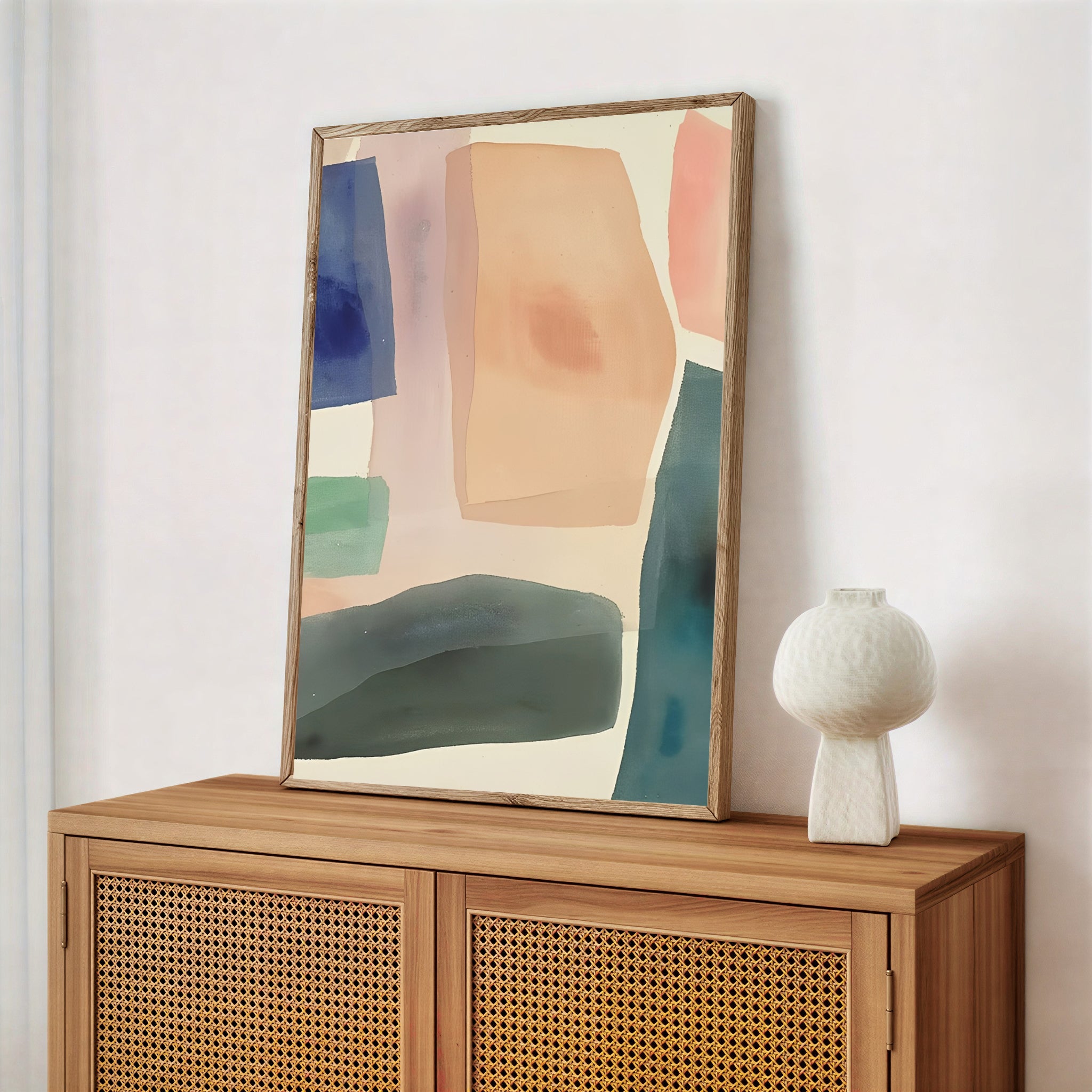Lámina de arte abstracto moderno en tonos pastel