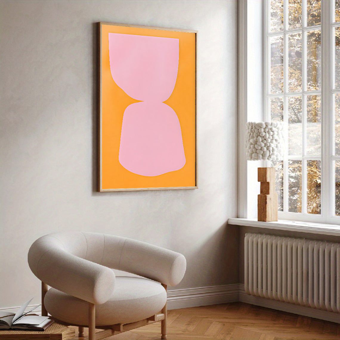 Póster de arte abstracto moderno en tonos pastel