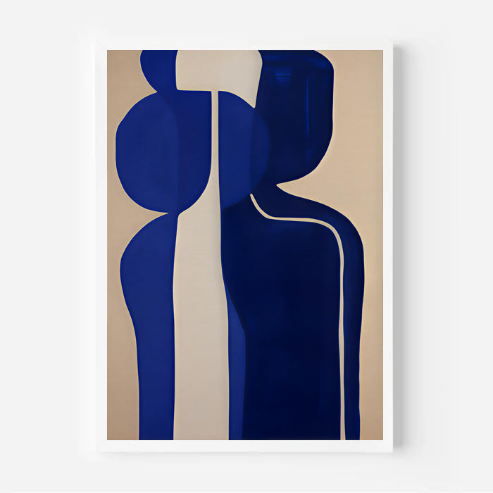 Lámina minimalista de figura abstracta en azul