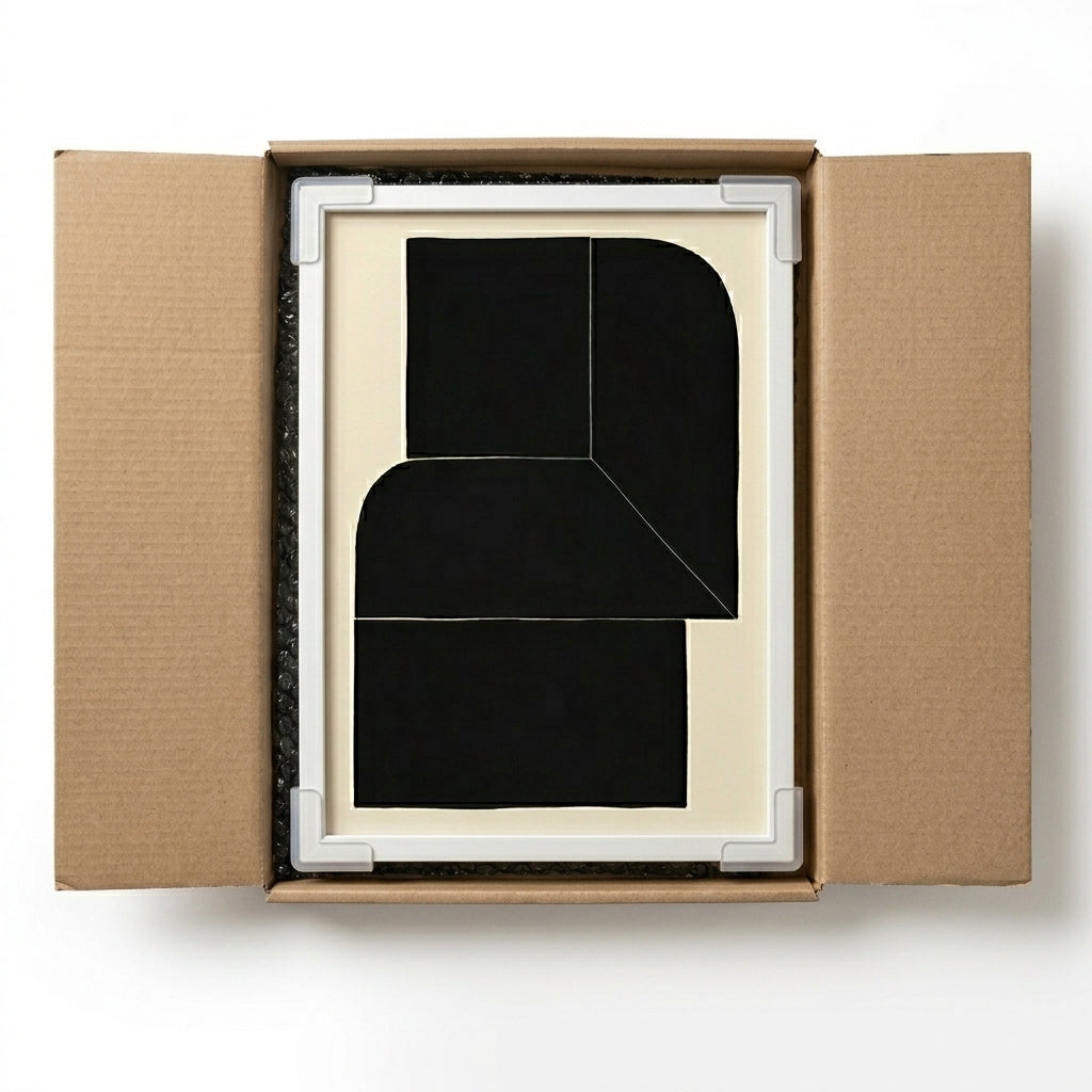 Lámina de arte abstracto minimalista en negro
