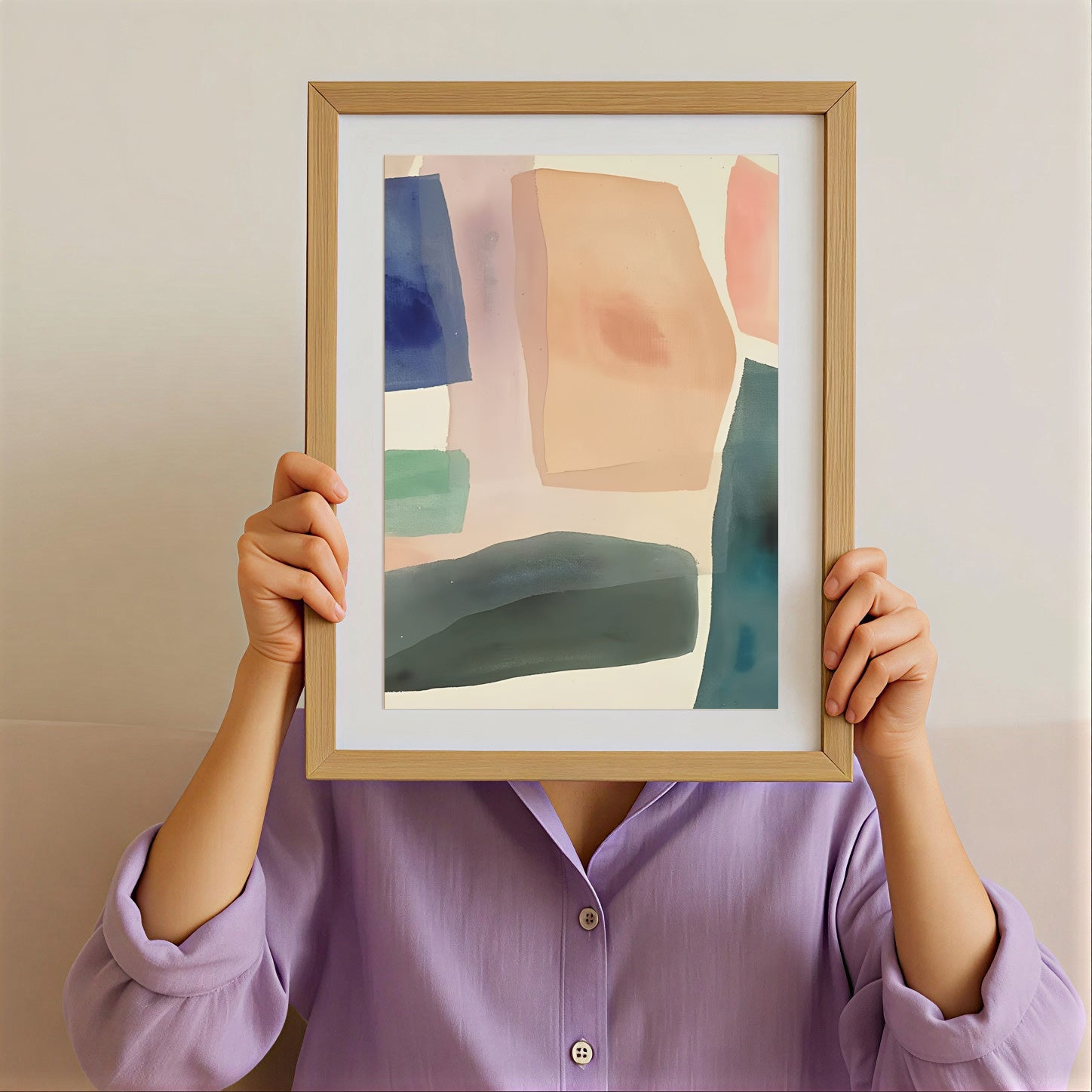 Lámina de arte abstracto moderno en tonos pastel