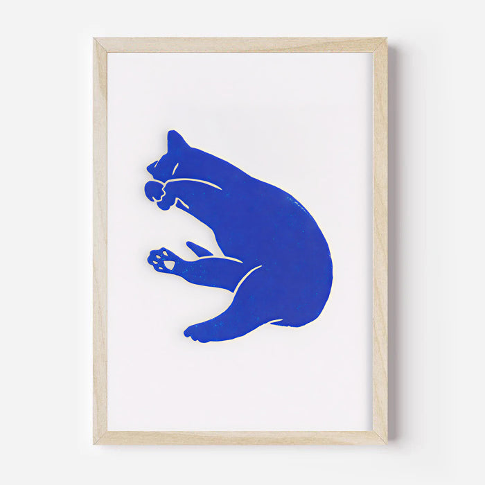 Lámina minimalista de gato azul