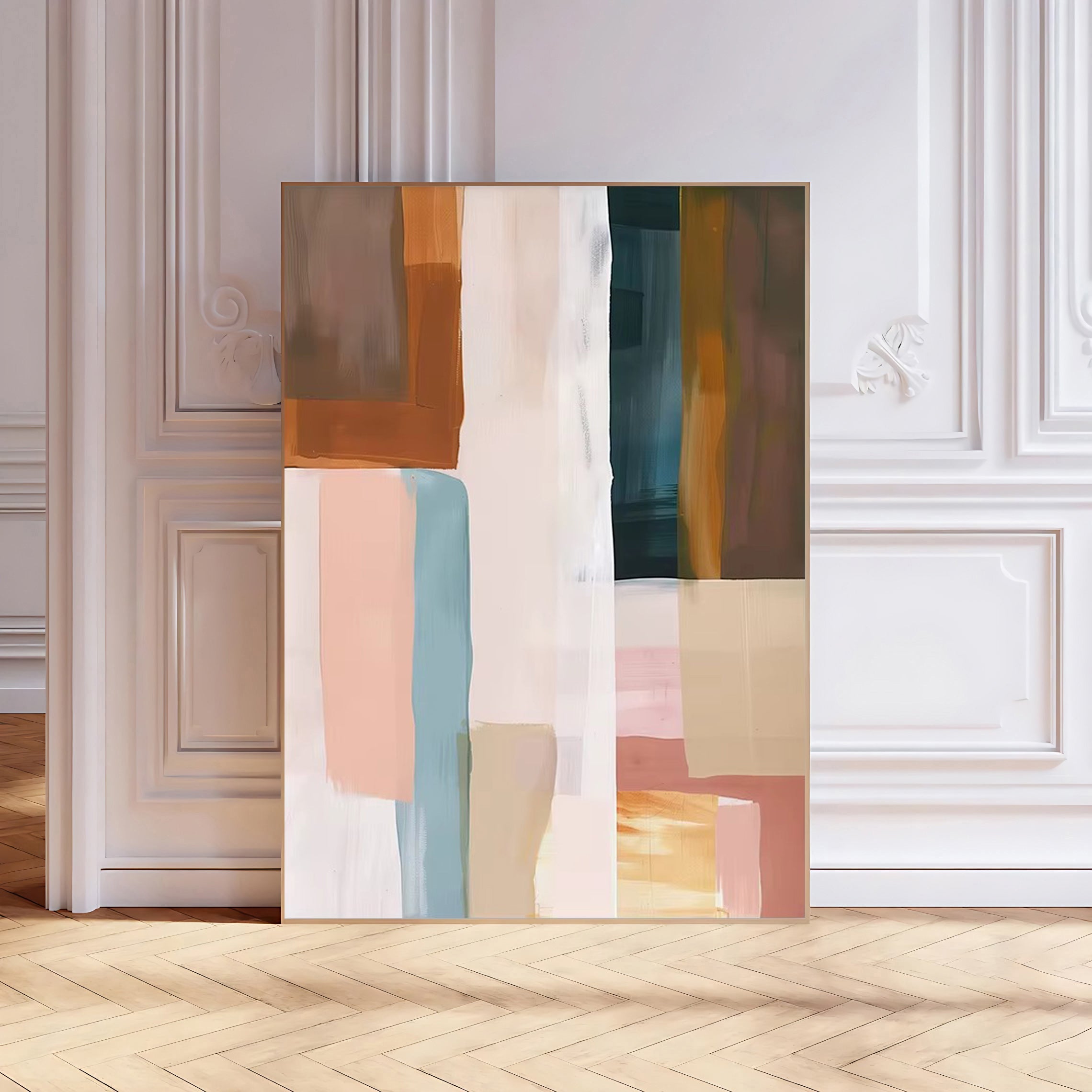 Lámina de arte abstracto moderno en tonos neutros