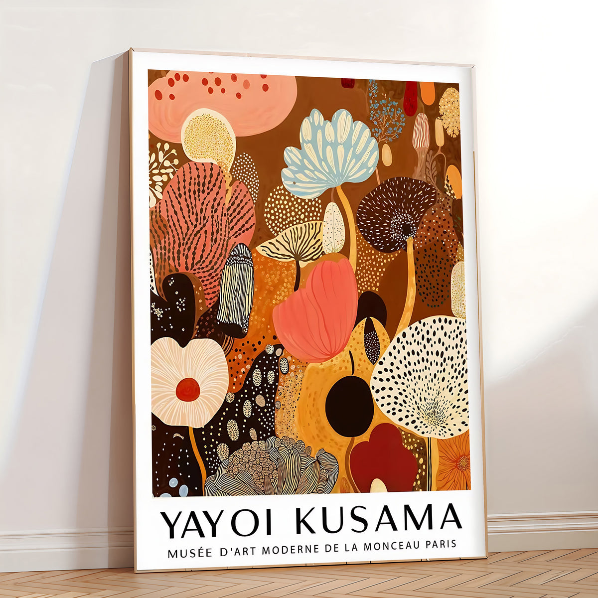 Lámina floral inspirada en Yayoi Kusama
