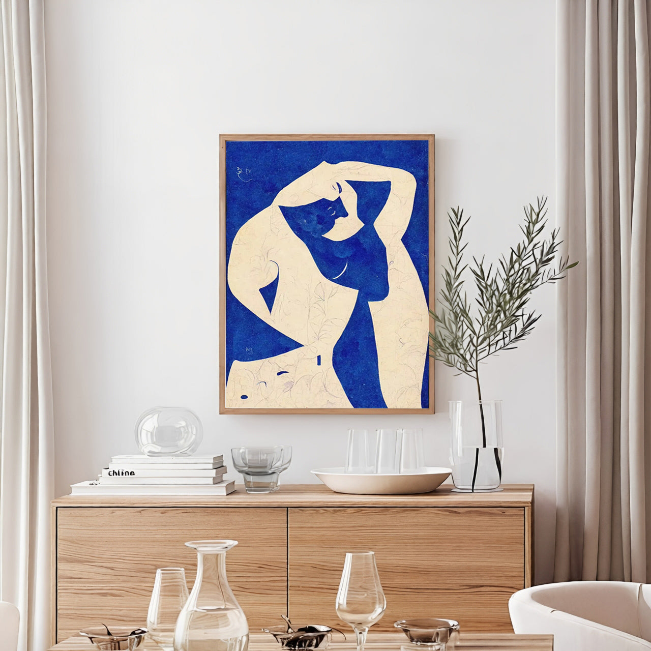 Lámina de desnudo abstracto en azul