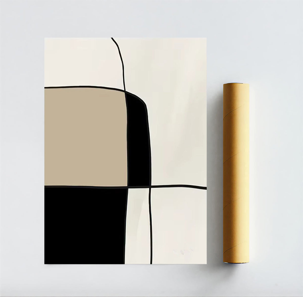 Lámina de arte abstracto en tonos neutros