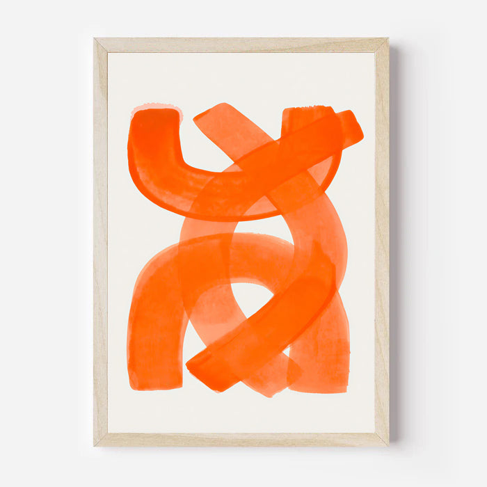 Lámina de arte abstracto minimalista en naranja