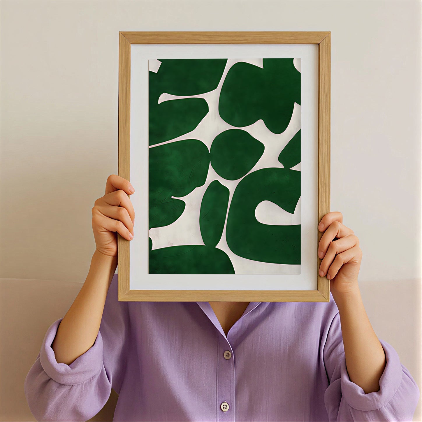 Lámina de arte abstracto verde