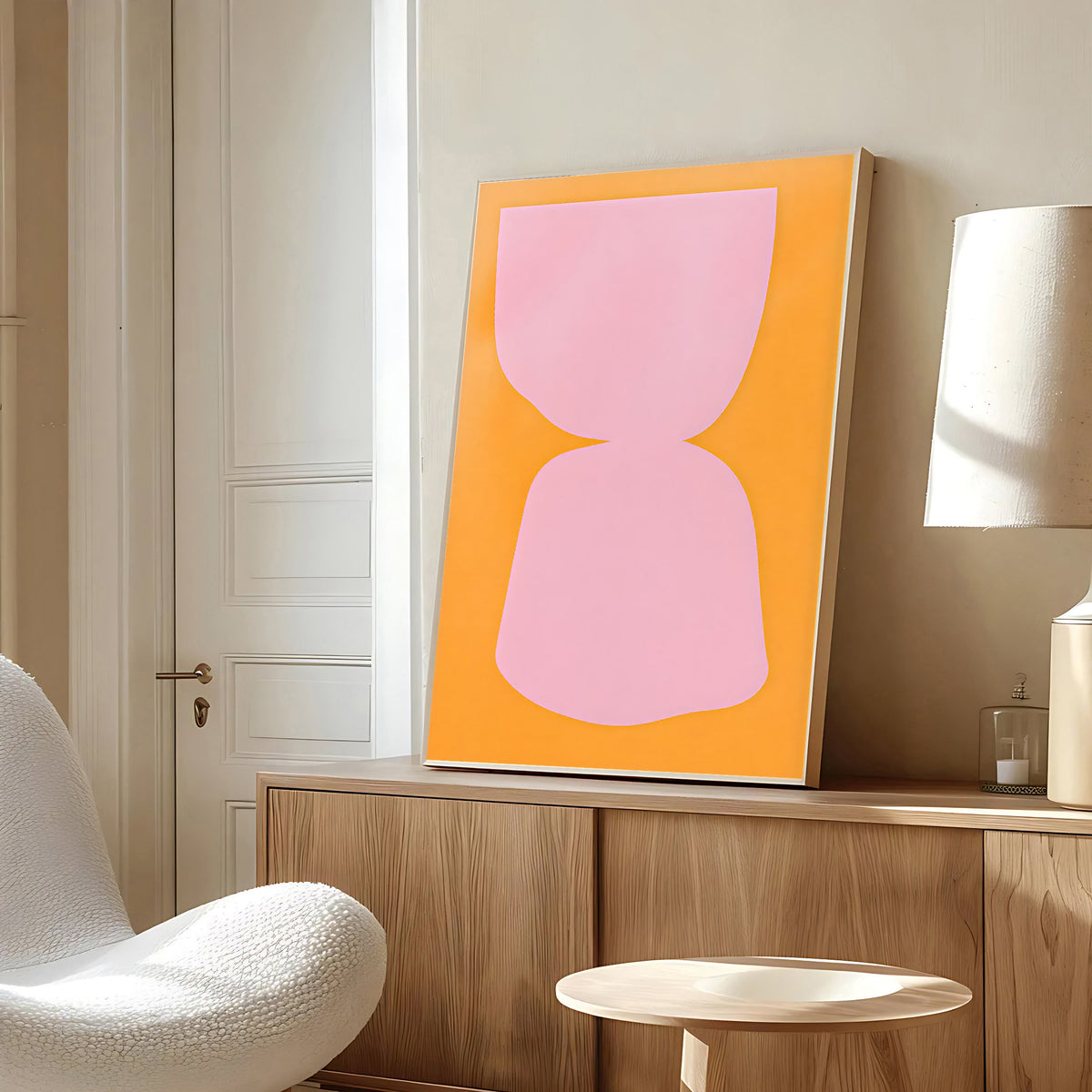 Póster de arte abstracto moderno en tonos pastel