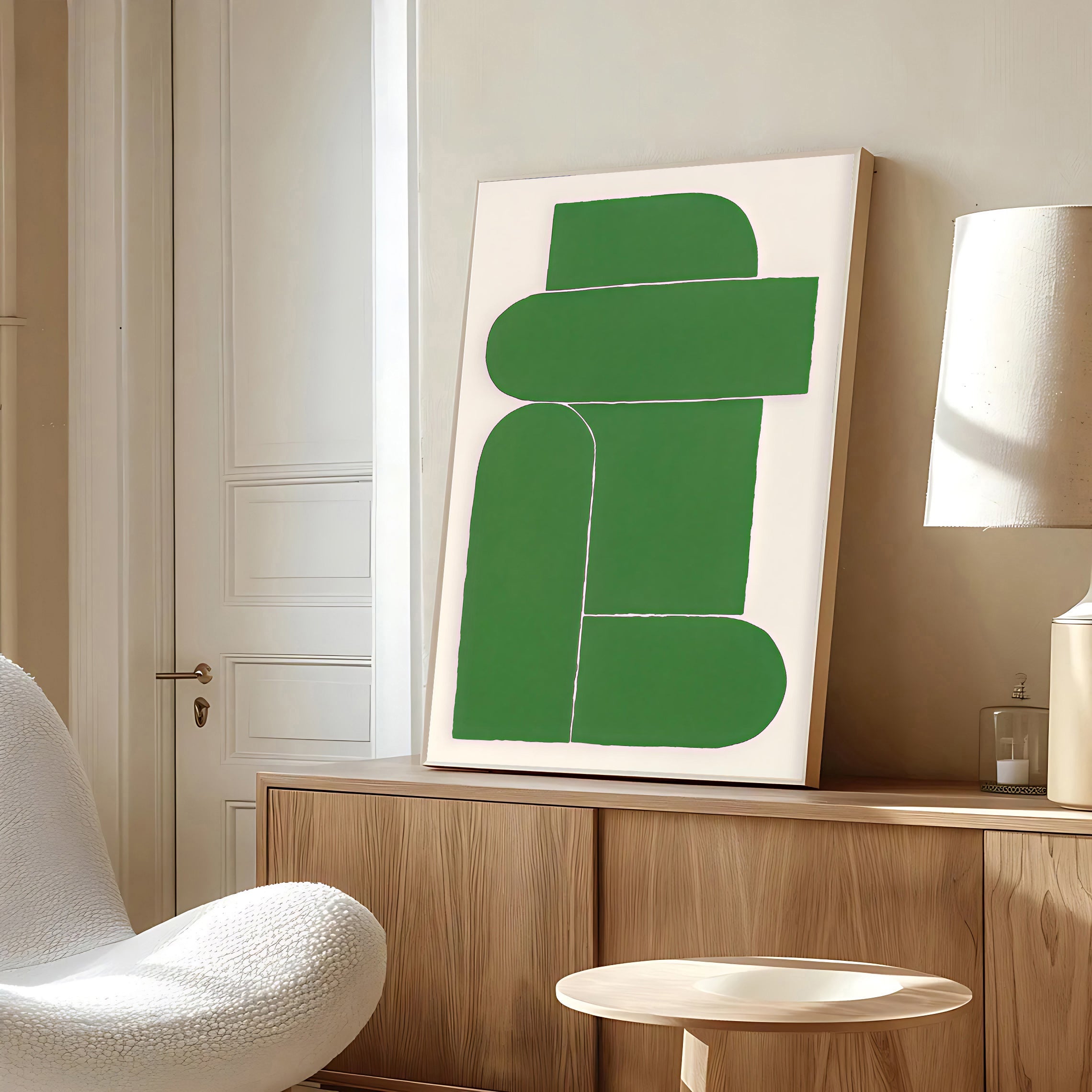 Lámina de arte abstracto moderno en verde