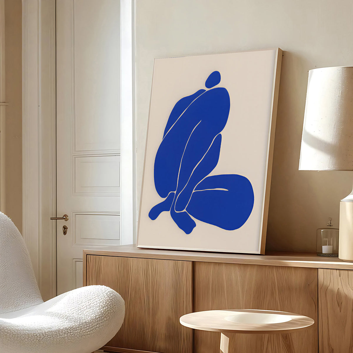 Lámina de figura abstracta en azul