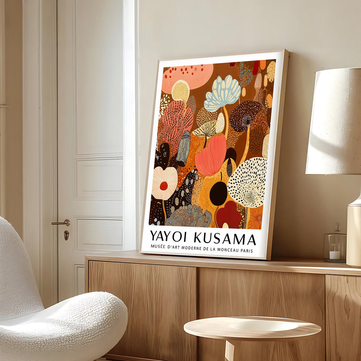 Lámina floral inspirada en Yayoi Kusama
