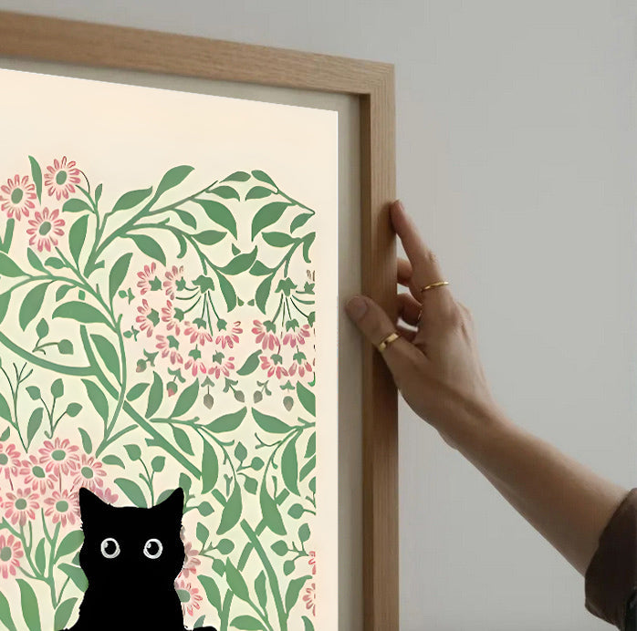 Lámina de gato negro William Morris