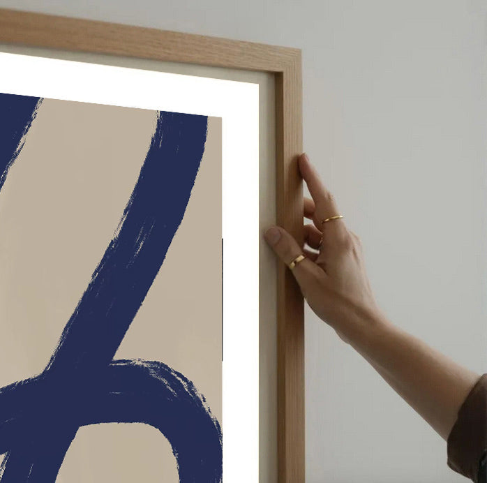 Lámina minimalista abstracta en azul marino