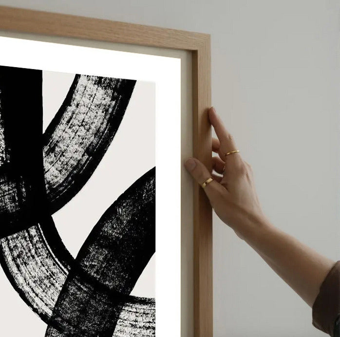 Lámina de arte abstracto en blanco y negro