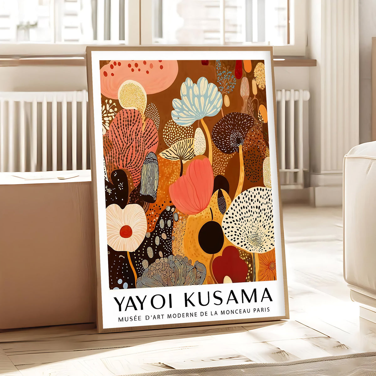 Lámina floral inspirada en Yayoi Kusama