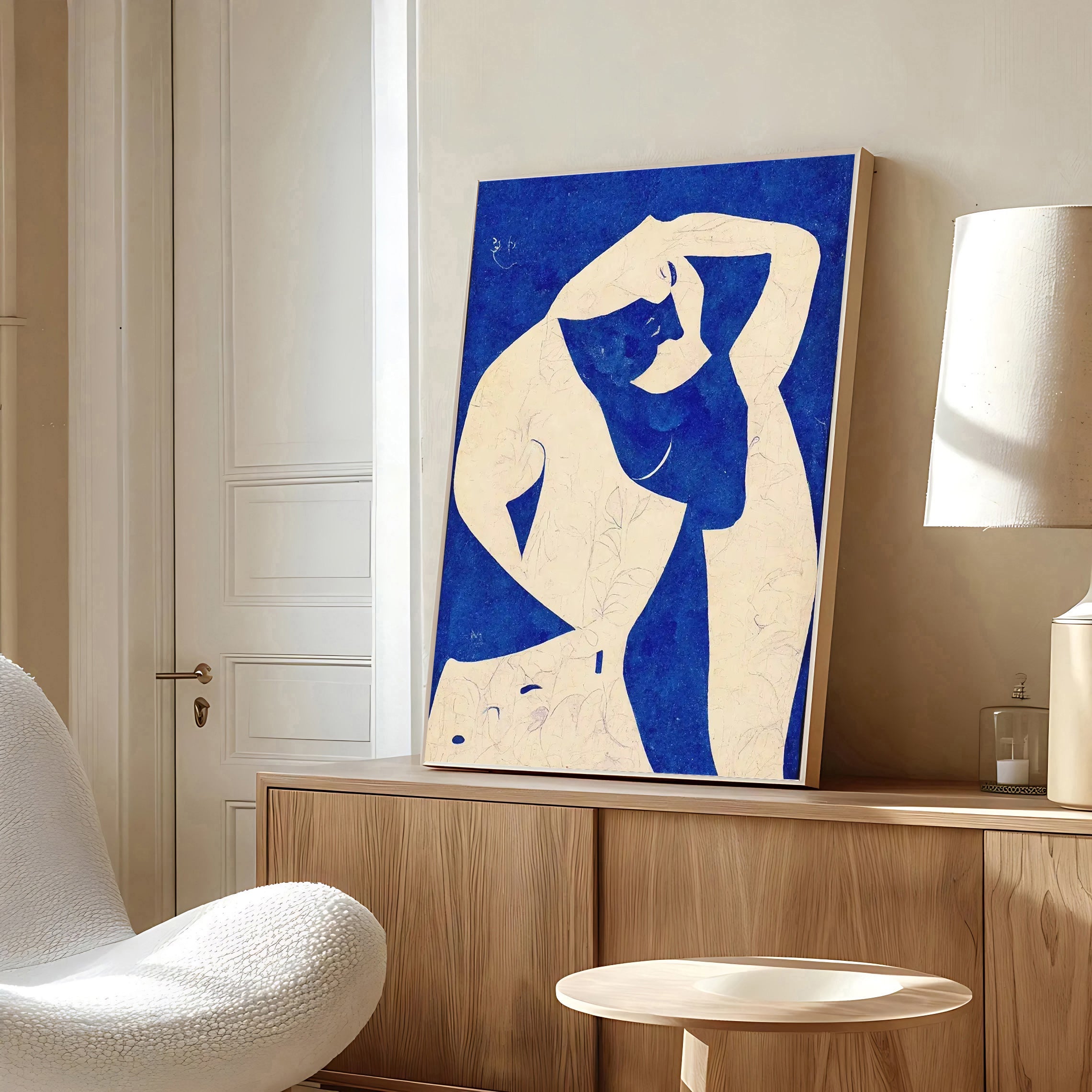 Lámina de desnudo abstracto en azul