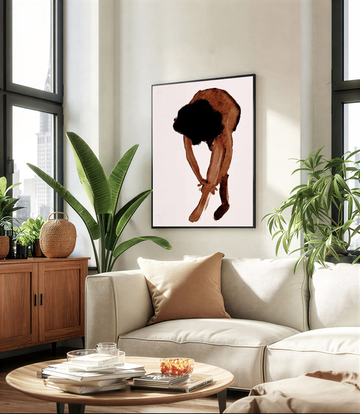Lámina de figura abstracta en acuarela