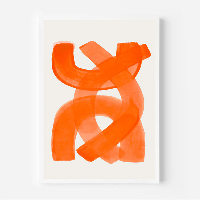 Lámina de arte abstracto minimalista en naranja