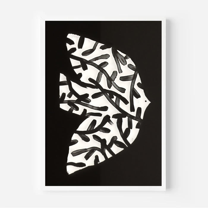 Lámina de arte abstracto en blanco y negro