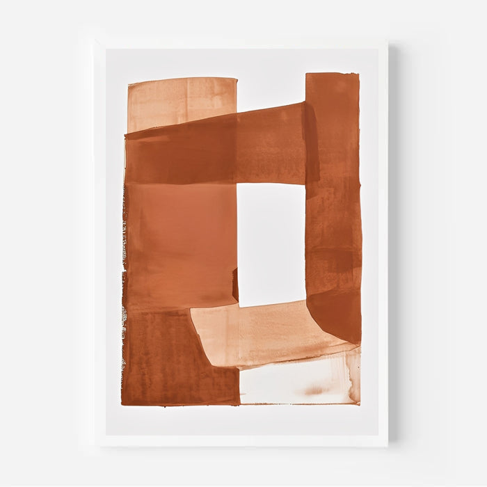Lámina de arte abstracto en tonos tierra