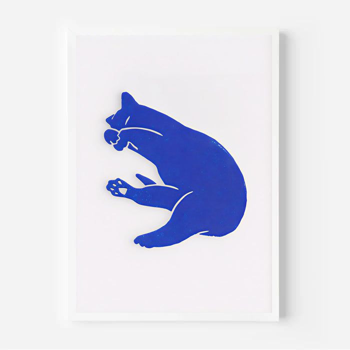 Lámina minimalista de gato azul