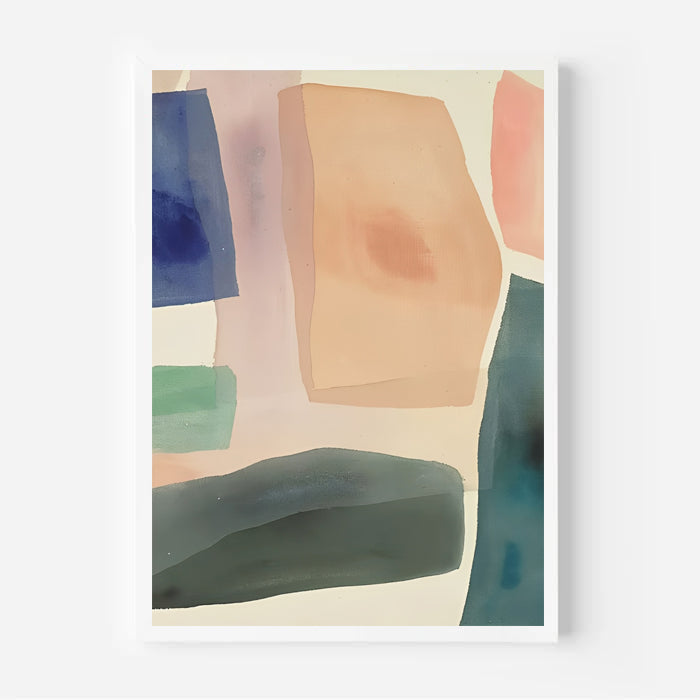 Lámina de arte abstracto moderno en tonos pastel