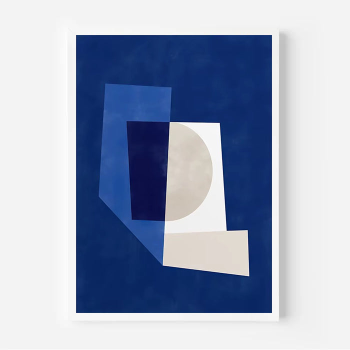 Lámina de arte abstracto geométrico azul