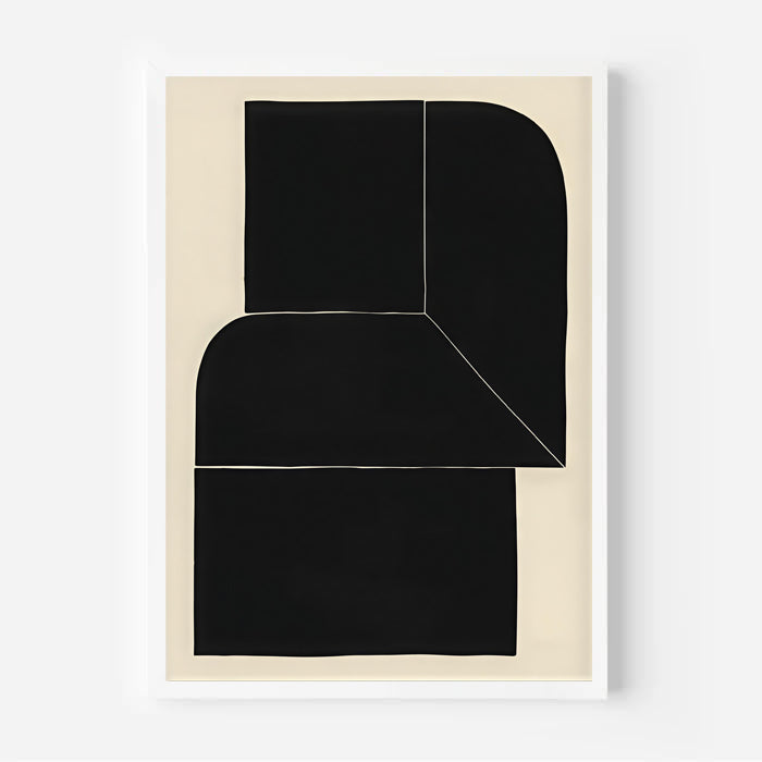 Lámina de arte abstracto minimalista en negro