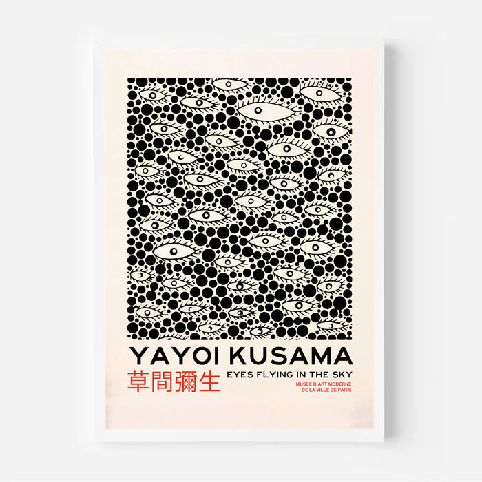 Póster de lunares y ojos inspirado en Yayoi Kusama