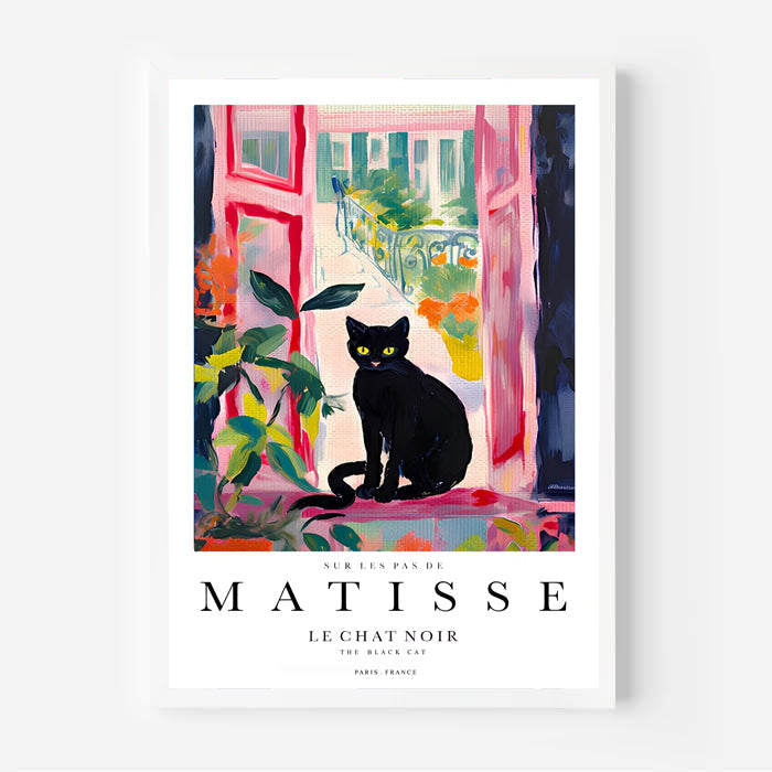 Lámina de gato negro inspirada en Matisse